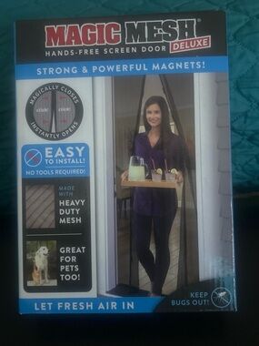 Deluxe Black Hands-Free Screen Door